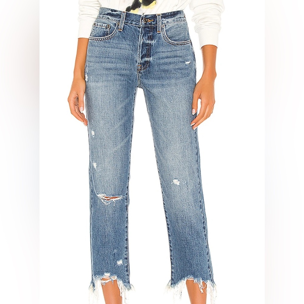 Pistola Charlie high rise straight leg distressed jeans - size 26